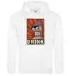 Мужская толстовка (худи) Drink Бендер Белый фото