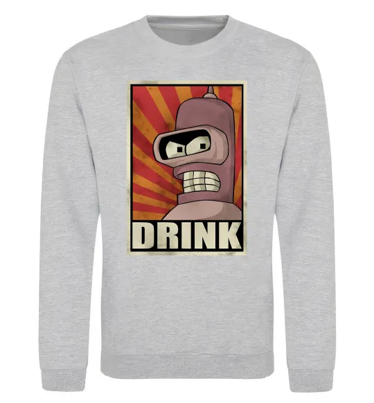 Свитшот Drink Бендер Серый меланж фото