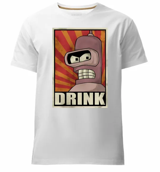 Мужская премиум футболка Drink Бендер Белый фото