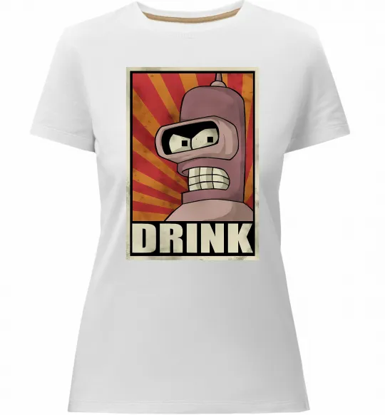 Женская премиум футболка Drink Бендер Белый фото