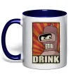 Чашка с цветной ручкой Drink Бендер Глубокий темно-синий фото