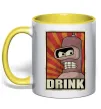 Чашка с цветной ручкой Drink Бендер Лимонный фото