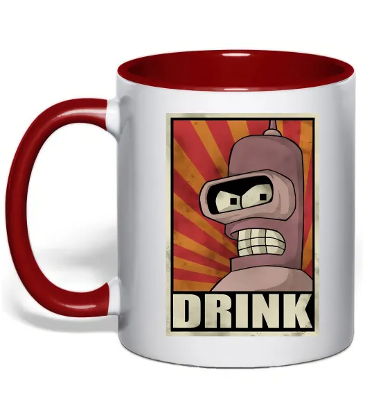 Чашка с цветной ручкой Drink Бендер Красный фото
