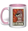Чашка с цветной ручкой Drink Бендер Нежно розовый фото