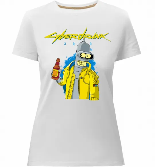 Женская премиум футболка Cyberdrunk Белый фото