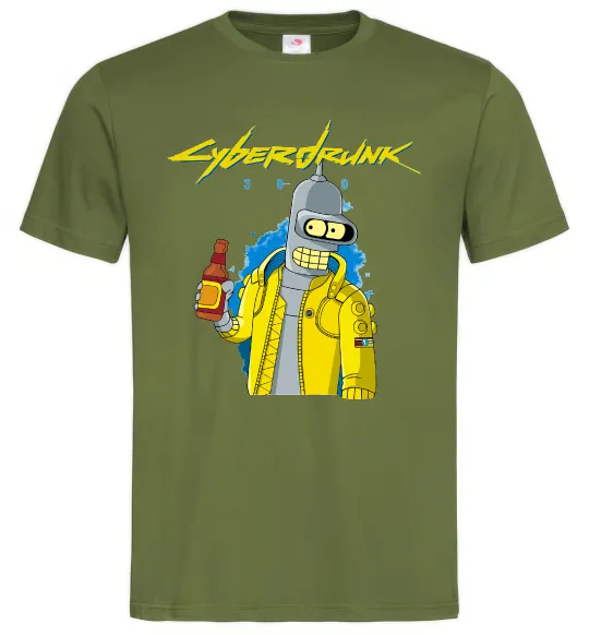 Мужская футболка Cyberdrunk Оливковый фото