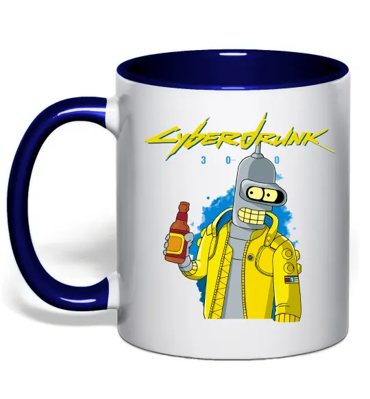 Чашка с цветной ручкой Cyberdrunk Глубокий темно-синий фото