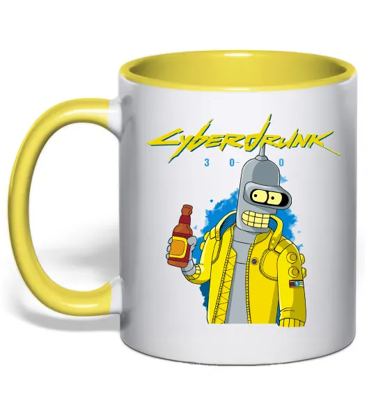 Чашка с цветной ручкой Cyberdrunk Лимонный фото