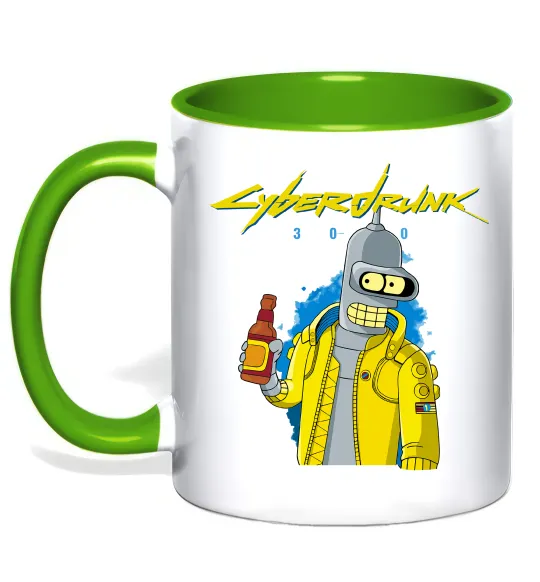 Чашка с цветной ручкой Cyberdrunk Лаймовый фото