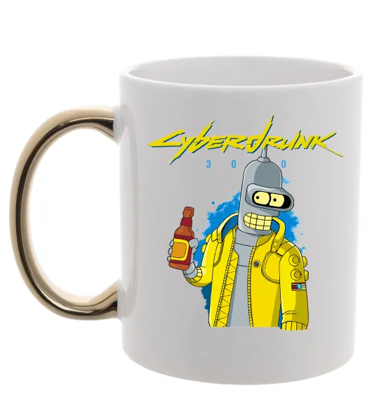 Чашка с цветной ручкой Cyberdrunk Золото фото