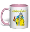 Чашка с цветной ручкой Cyberdrunk Нежно розовый фото