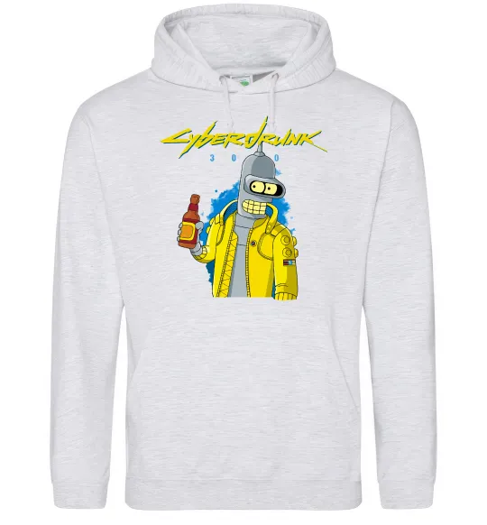 Мужская толстовка (худи) Cyberdrunk Серый меланж фото