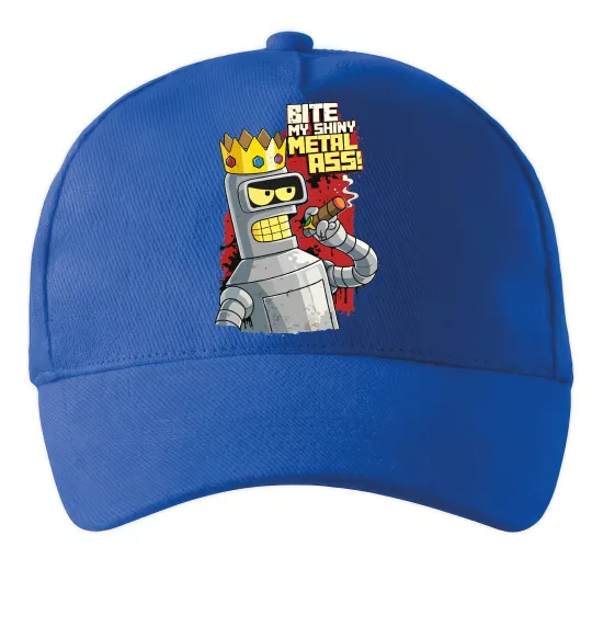 Кепка Вкуси мій блискучий металевий зад Яскраво-синій фото