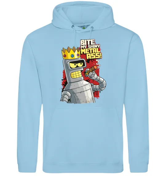 Жіноча толстовка (худі) Вкуси мій блискучий металевий зад Блакитний фото