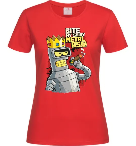 Жіноча футболка Вкуси мій блискучий металевий зад Червоний фото