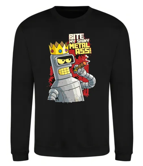 Світшот Вкуси мій блискучий металевий зад Чорний фото