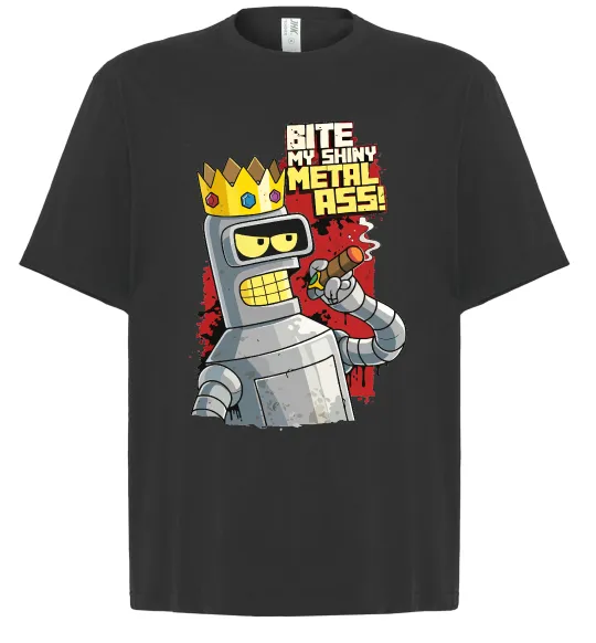 Футболка Оверсайз Вкуси мій блискучий металевий зад Чорний фото