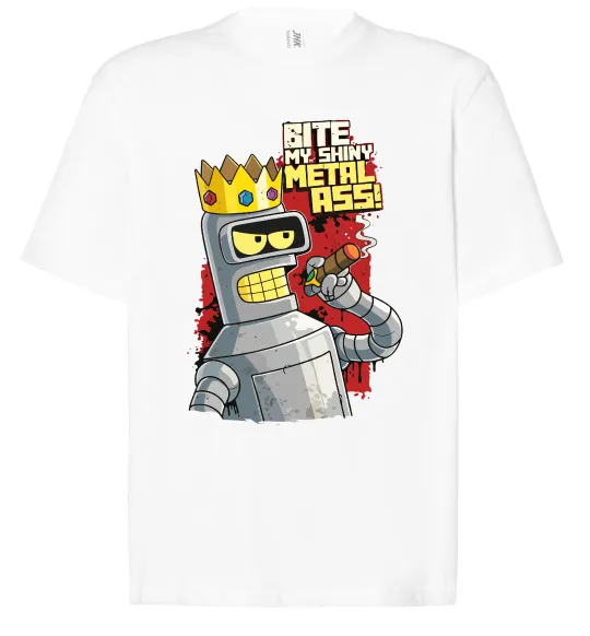 Футболка Оверсайз Вкуси мій блискучий металевий зад Білий фото