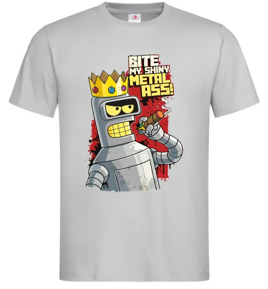 Чоловіча футболка Вкуси мій блискучий металевий зад Сірий фото