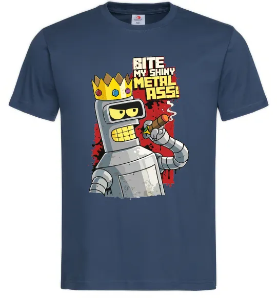 Чоловіча футболка Вкуси мій блискучий металевий зад Темно-синій фото