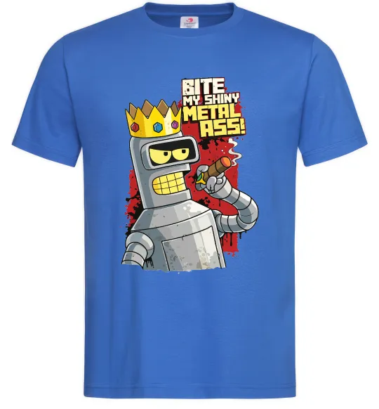 Чоловіча футболка Вкуси мій блискучий металевий зад Яскраво-синій фото