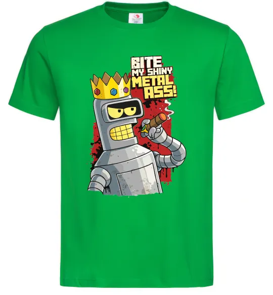Чоловіча футболка Вкуси мій блискучий металевий зад Зелений фото