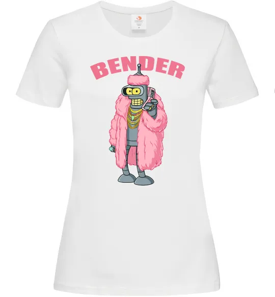 Жіноча футболка Бендер гламур Білий фото