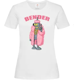 Жіноча футболка Бендер гламур Білий фото