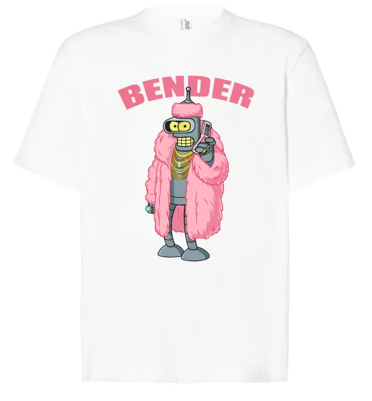 Футболка Оверсайз Бендер гламур Білий фото