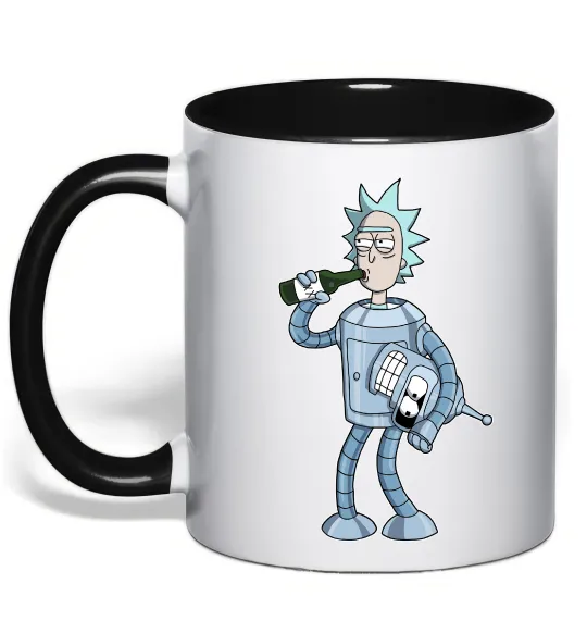 Чашка з кольоровою ручкою Bender Rick Чорний фото