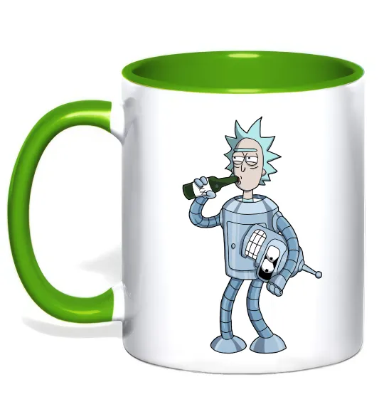 Чашка з кольоровою ручкою Bender Rick Лаймовий фото