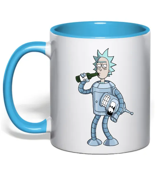 Чашка з кольоровою ручкою Bender Rick Блакитний фото