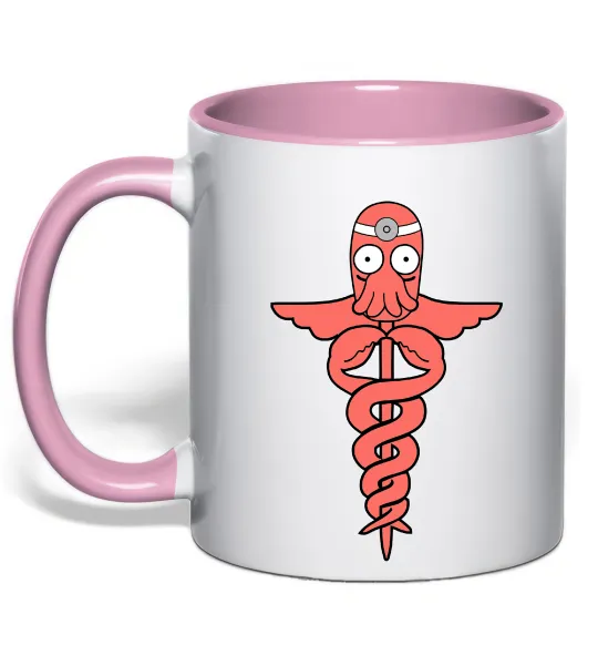 Чашка з кольоровою ручкою Зойдберг Ніжно рожевий фото