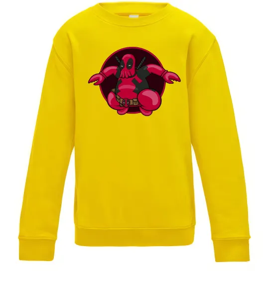Детский Свитшот Дедпул Зойдберг Солнечно желтый фото