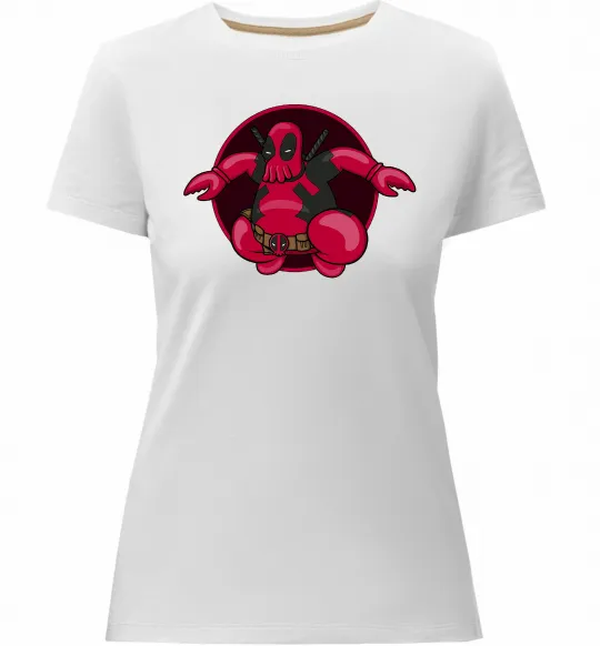 Женская премиум футболка Дедпул Зойдберг Белый фото