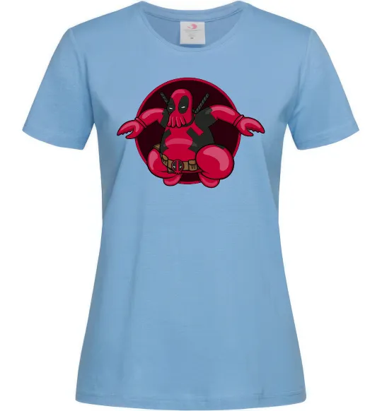 Женская футболка Дедпул Зойдберг Голубой фото