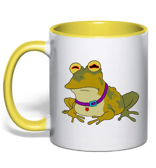 Чашка с цветной ручкой Гіпно жаба Лимонный фото