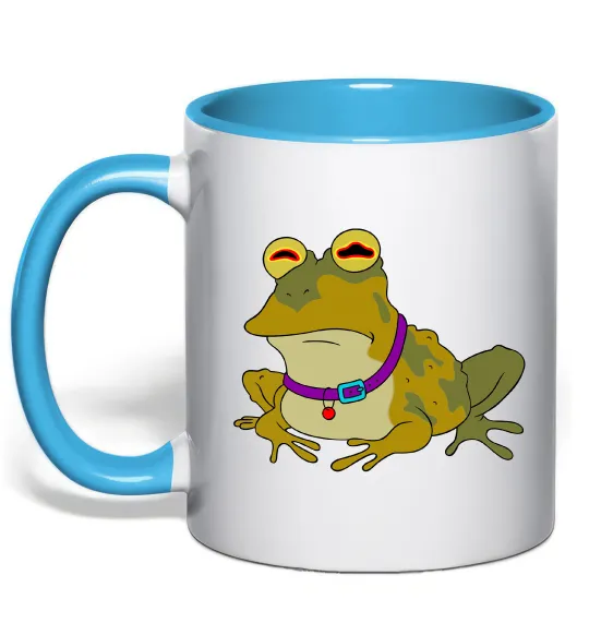 Чашка с цветной ручкой Гіпно жаба Голубой фото