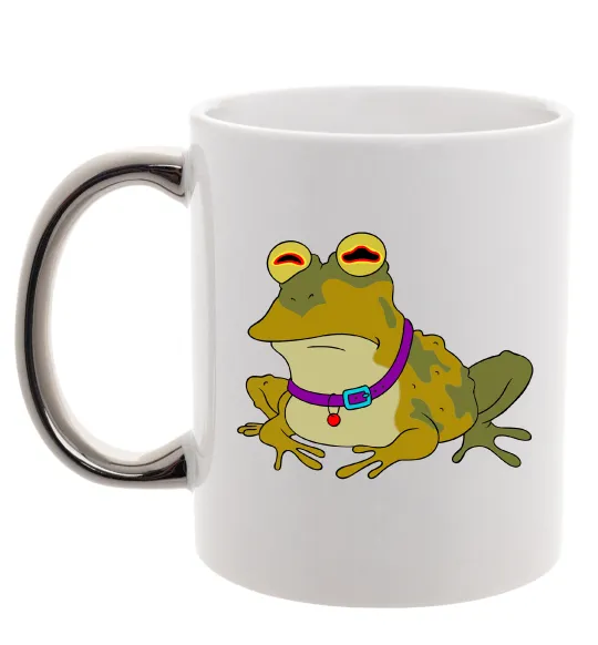 Чашка с цветной ручкой Гіпно жаба Серебро фото