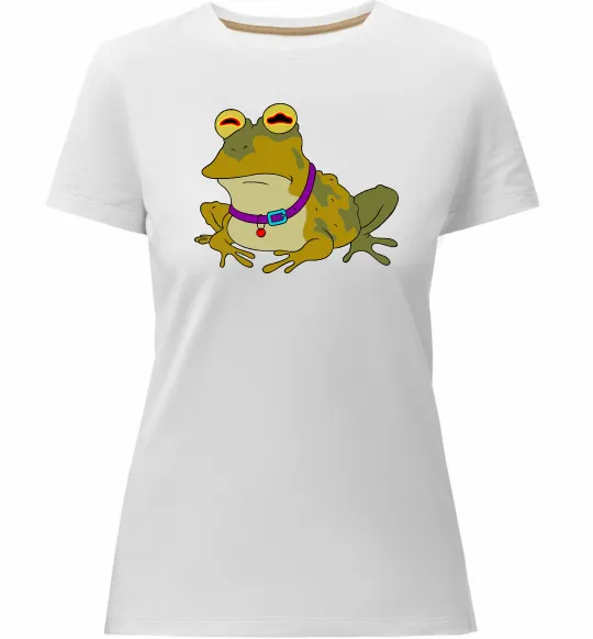 Женская премиум футболка Гіпно жаба Белый фото