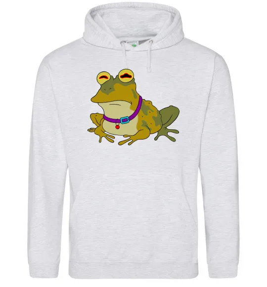 Мужская толстовка (худи) Гіпно жаба Серый меланж фото