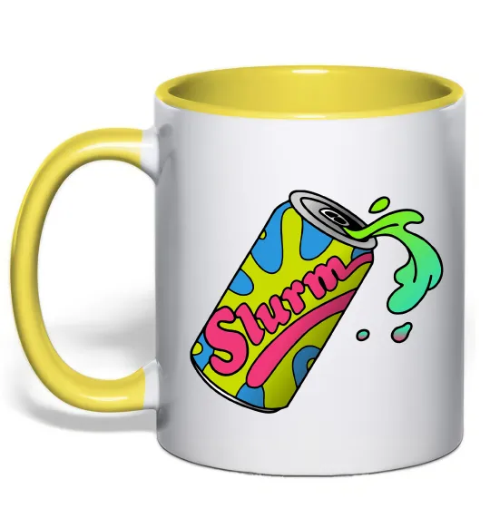Чашка с цветной ручкой Slurm Лимонный фото