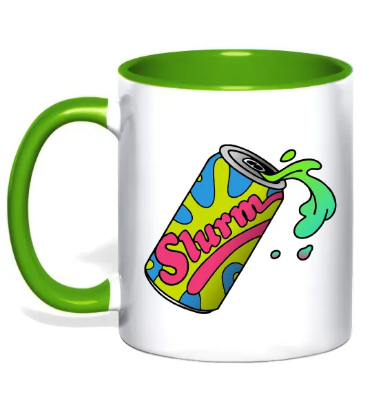 Чашка с цветной ручкой Slurm Лаймовый фото