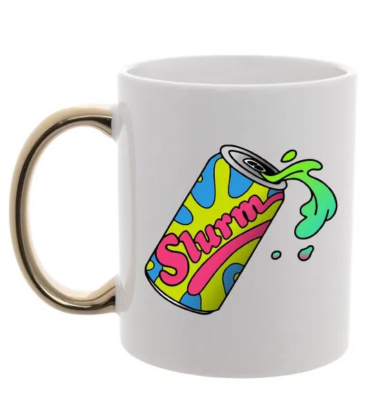 Чашка с цветной ручкой Slurm Золото фото