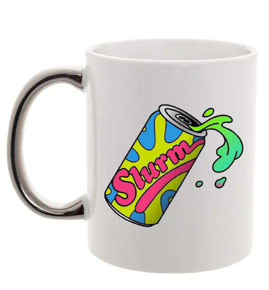 Чашка с цветной ручкой Slurm Серебро фото
