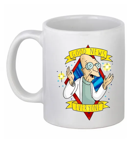 Чашка керамическая Professor Good news Белый фото