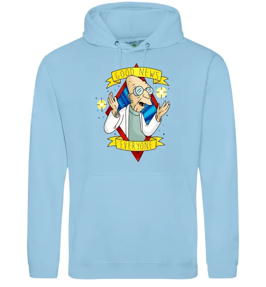 Мужская толстовка (худи) Professor Good news Голубой фото
