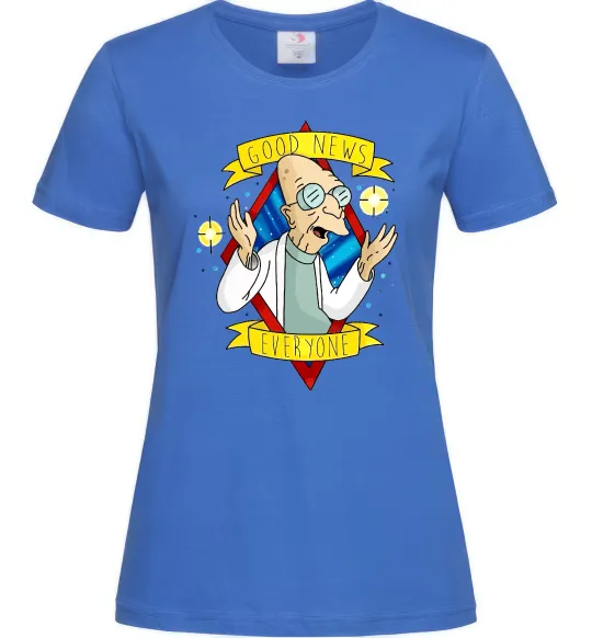 Женская футболка Professor Good news Ярко-синий фото