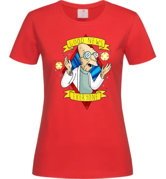 Женская футболка Professor Good news Красный фото