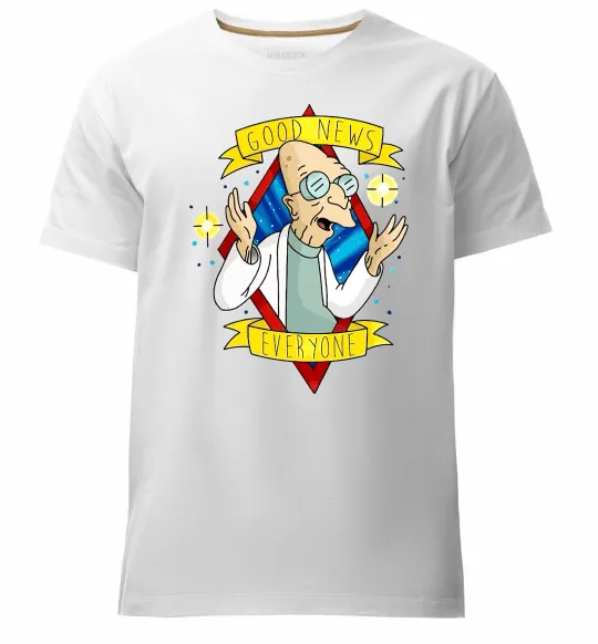 Мужская премиум футболка Professor Good news Белый фото